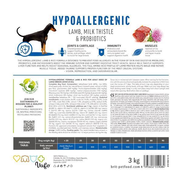 Сухий корм Brit Care Dog Hypoallergenic Adult Large Breed для собак великих порід, гіпоалергенний з ягням, 1 кг 1111173366 фото