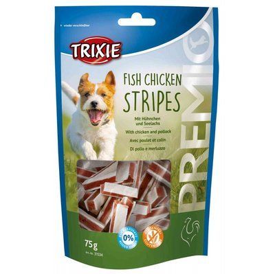 Лакомство для собак с курицей и рыбой Trixie PREMIO Chicken and Pollock Stripes 75 г 1111124226 фото