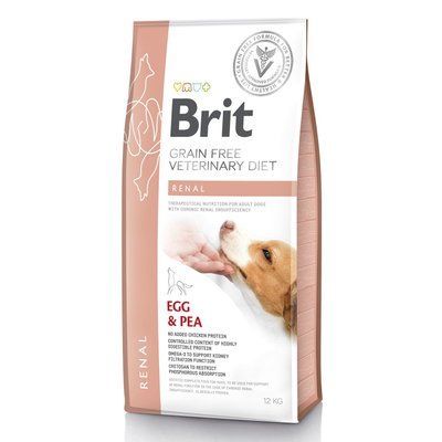 Сухой корм Brit GF VetDiet Dog Renal для собак, при почечной недостаточности, с яйцом, горохом и гречкой, 12 кг 1111151939 фото