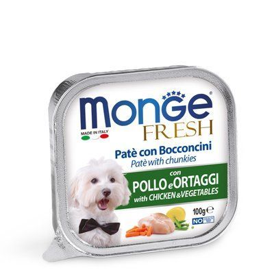 Вологий корм Monge Dog Wet FRESH Паштет з куркою і овочами для собак всіх порід 100 гр 70013031 фото