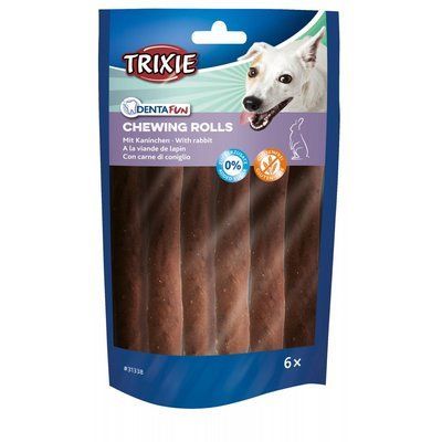 Палочка Trixie Denta Fun для чистки зубов собак, с кроликом, 12 см, 70 г, 6 шт 1111156276 фото
