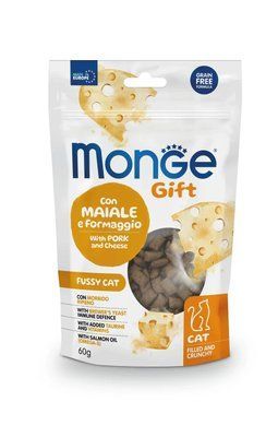 Лакомства для котов Monge Gift Cat Fussy Cat свинина и сыр 60 гр 70085021 фото