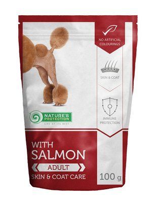 Пауч для взрослых собак с лососем Nature's Protection Skin&Coat Care 100г KIK45282 фото