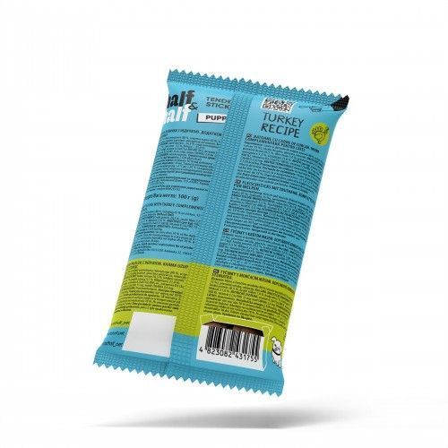 Ласощі для цуценят Half&Half у формі м'ясних паличок з індичкою, 100 г 1111175711 фото